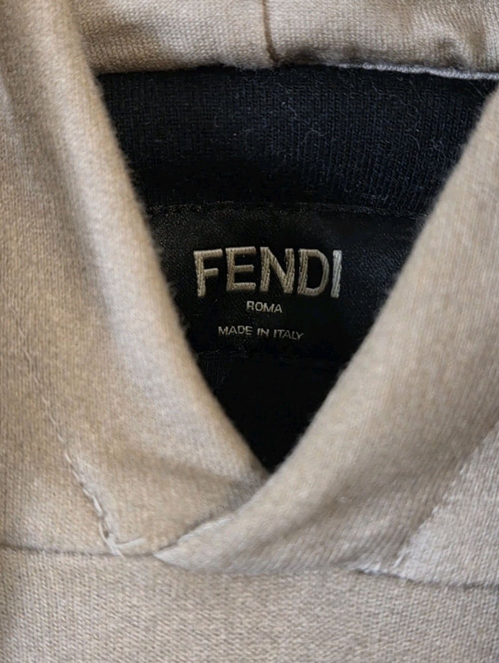 RARE Fendi x Fila Monogram Hidden Pocket Black / Beige Hoodie XXL - Picture 6 of 16